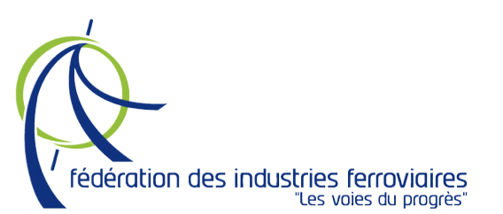 Logo de la Fédération des industries ferroviaires avec le slogan 'Les voies du progrès'.